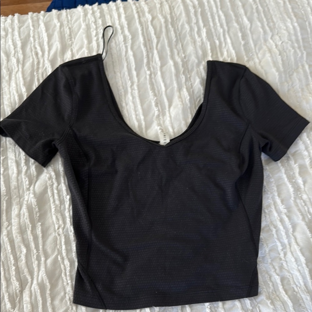 Lululemon Athletica Black Fitted Crop Bodysuit